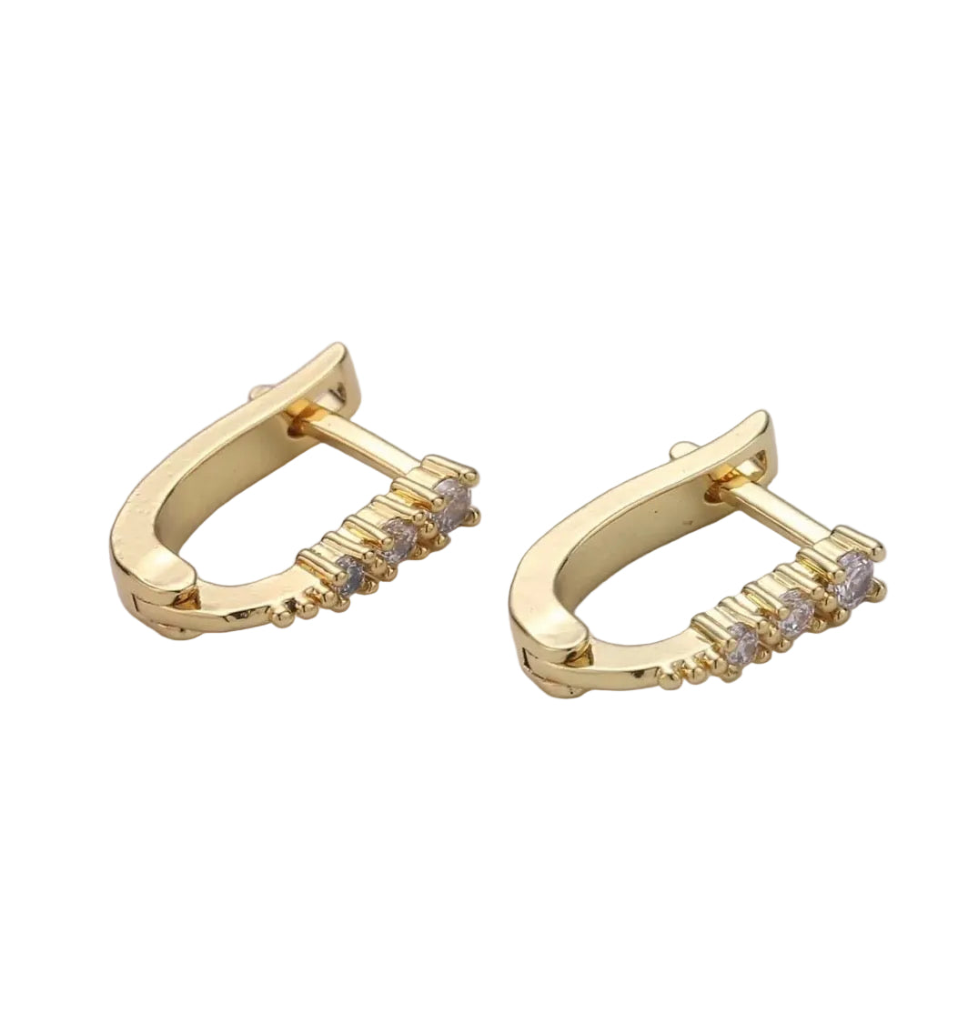 14K Gold Filled Horseshoe Sparkler Huggies