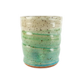 Small Pottery Cup (White/Green/Blue)
