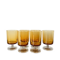 Vintage Luminarc Amber Footed Glasses (Set Of 6)